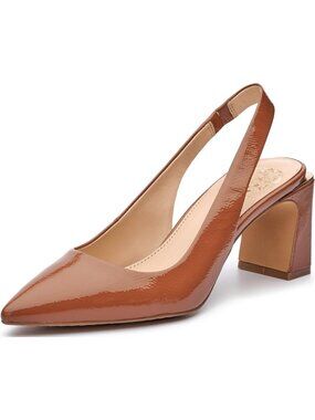 Women's Tawny Birch Comfort Pointed Toe Hamden Slingback Pump Block Heel Shoes